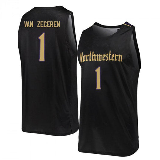 NCAAB Joey Van Zegeren Northwestern Wildcats 1 Jersey
