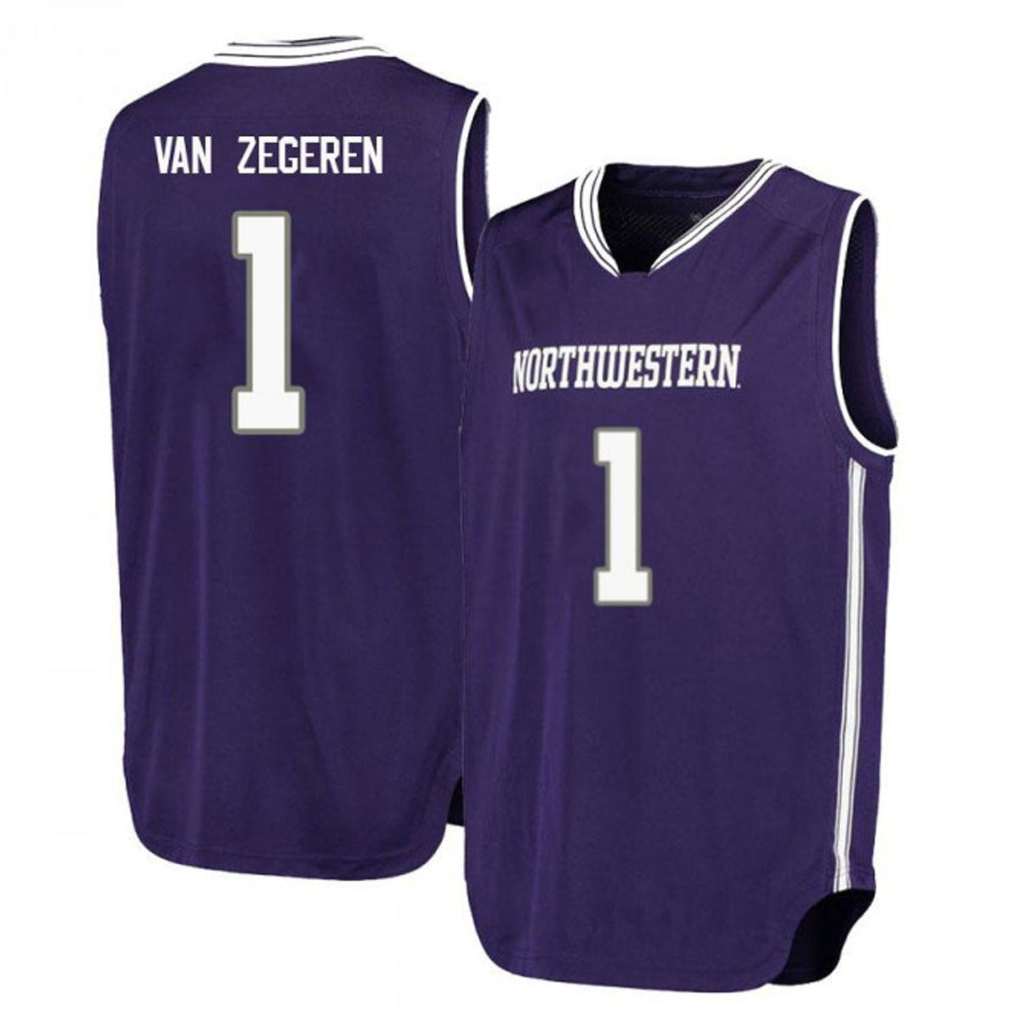 NCAAB Joey Van Zegeren Northwestern Wildcats 1 Jersey
