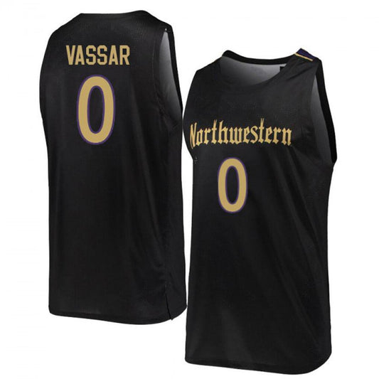 NCAAB Johnnie Vassar Northwestern Wildcats 0 Jersey