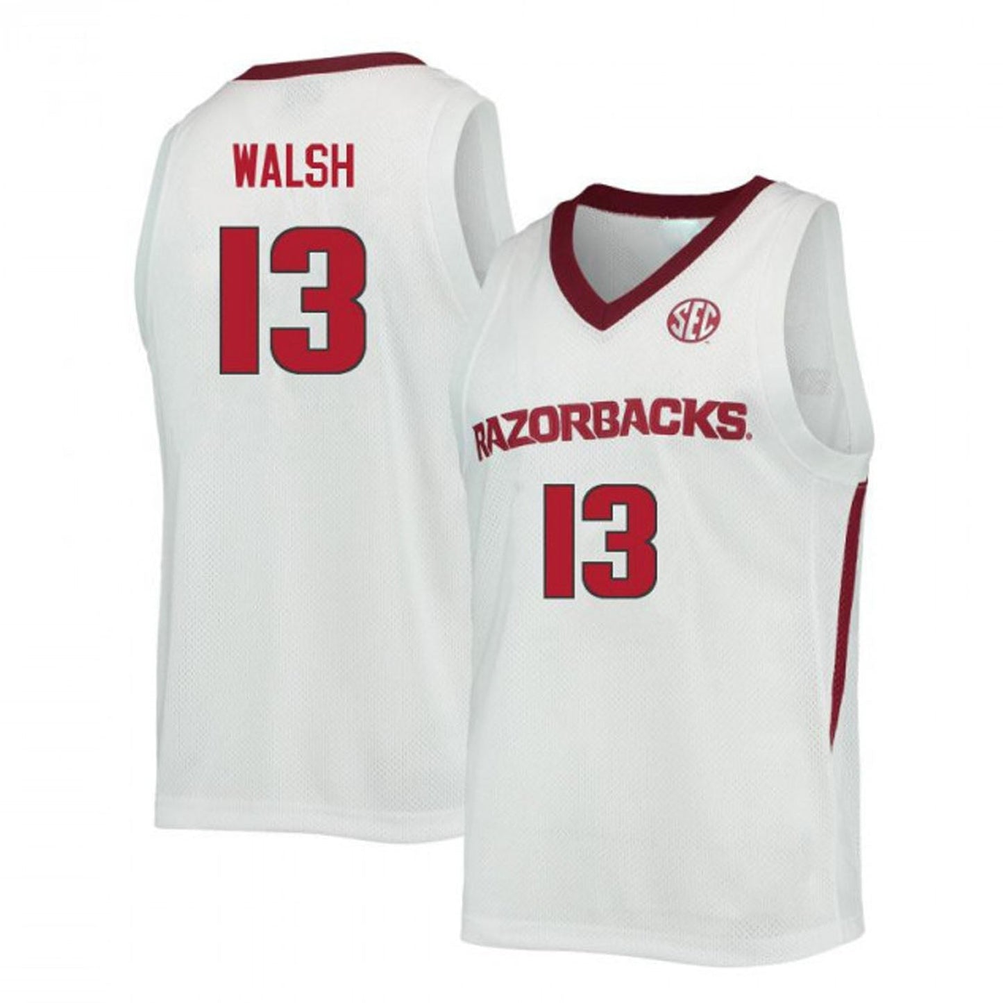 NCAAB Jordan Walsh Arkansas Razorbacks 13 Jersey