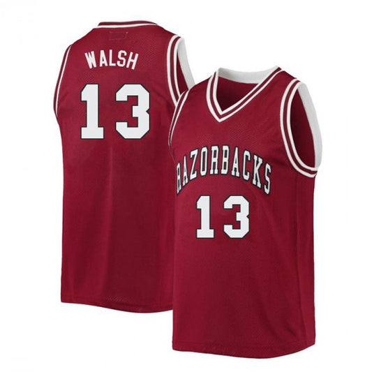 NCAAB Jordan Walsh Arkansas Razorbacks 13 Jersey