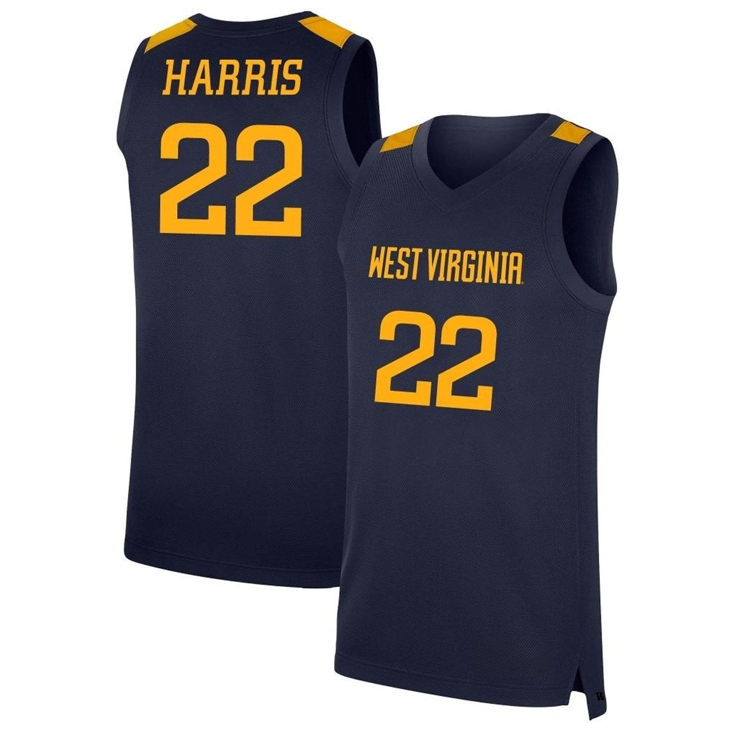 NCAAB Josiah Harris West Virginia Mountaineers 22 Jersey