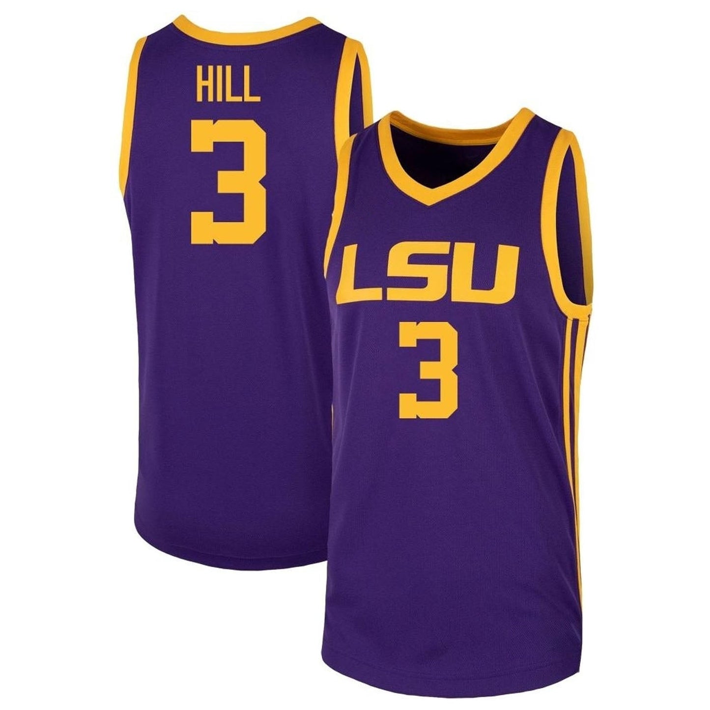 NCAAB Justice Hill LSU Tigers 3 Jersey