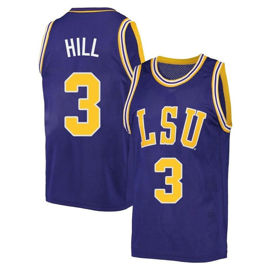 NCAAB Justice Hill LSU Tigers 3 Jersey
