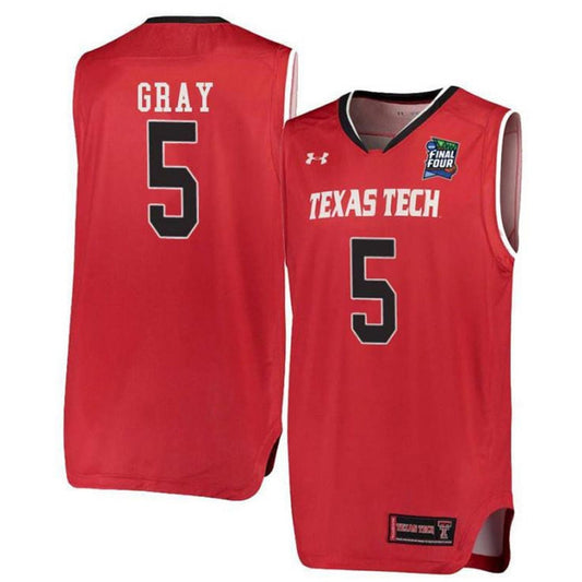 NCAAB Justin Gray Texas Tech Red Raiders 5 Jersey