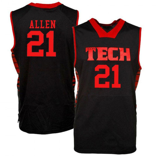 NCAAB KJ Allen Texas Tech Red Raiders 21 Jersey