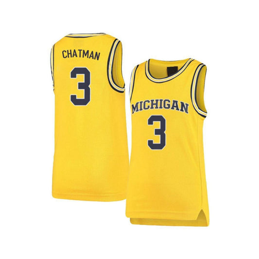 NCAAB Kameron Chatman Michigan Wolverines 3 Jersey