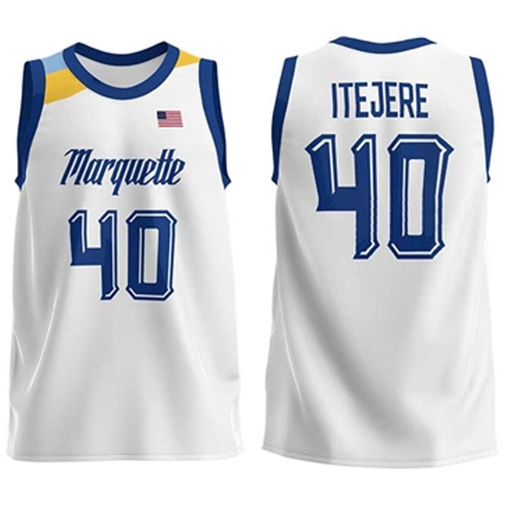 NCAAB Keeyan Itejere Marquette Golden Eagles 40 Jersey