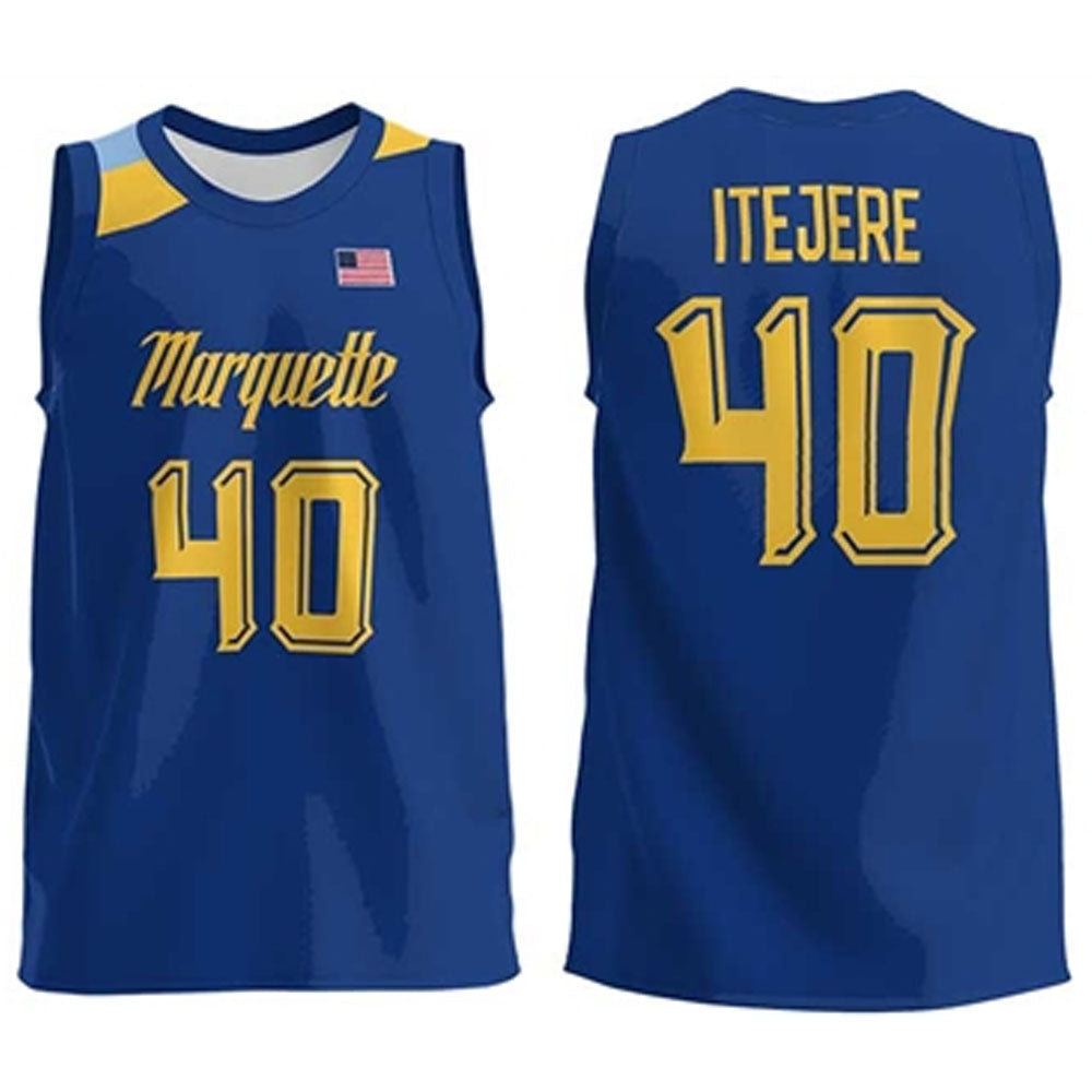 NCAAB Keeyan Itejere Marquette Golden Eagles 40 Jersey