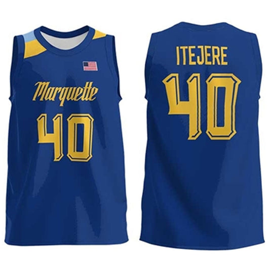 NCAAB Keeyan Itejere Marquette Golden Eagles 40 Jersey