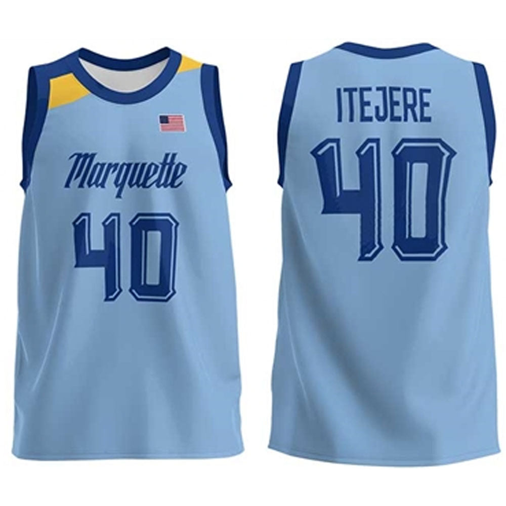 NCAAB Keeyan Itejere Marquette Golden Eagles 40 Jersey