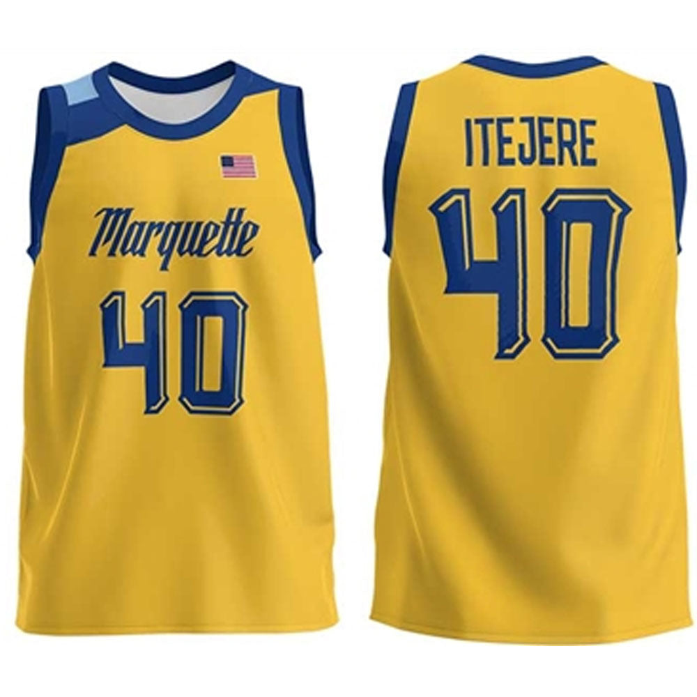 NCAAB Keeyan Itejere Marquette Golden Eagles 40 Jersey