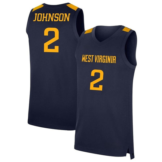 NCAAB Kobe Johnson West Virginia Mountaineers 2 Jersey