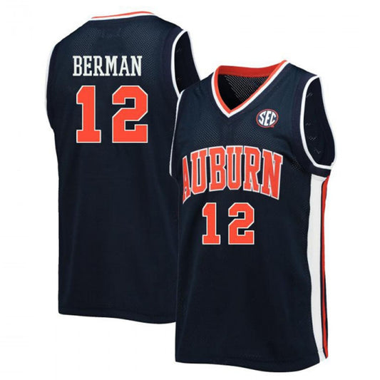 NCAAB Lior Berman Auburn Tigers 12 Jersey