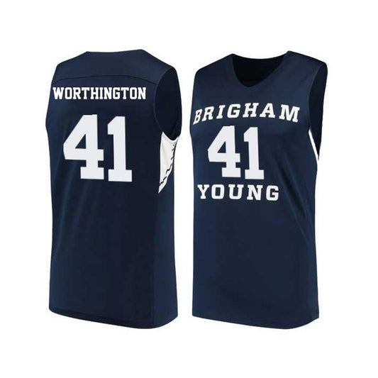 NCAAB Luke Worthington BYU Cougars 41 Jersey