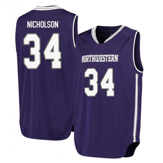 NCAAB Matthew Nicholson Northwestern Wildcats 34 Jersey