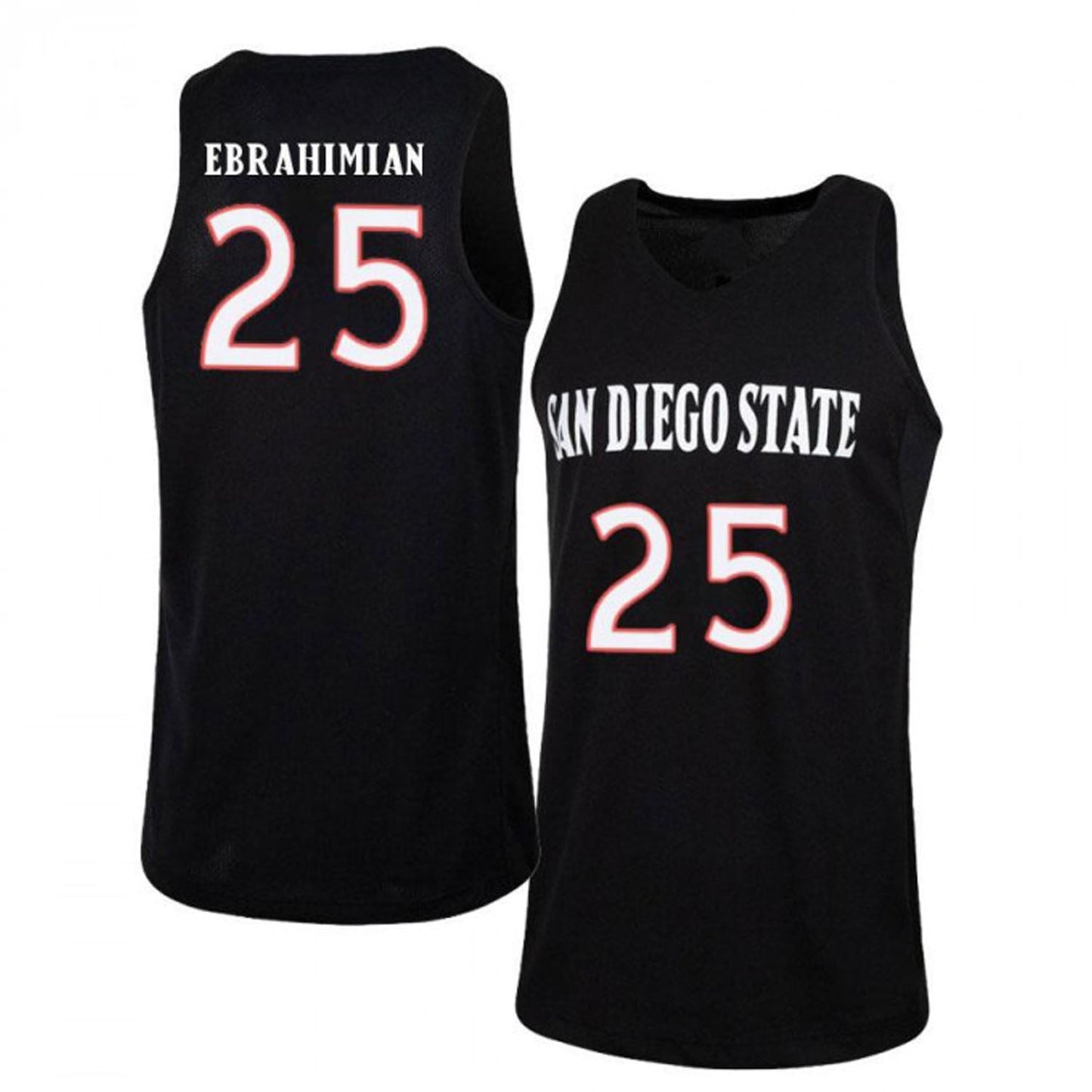 NCAAB Narbeh Ebrahimian San Diego State Aztecs 25 Jersey