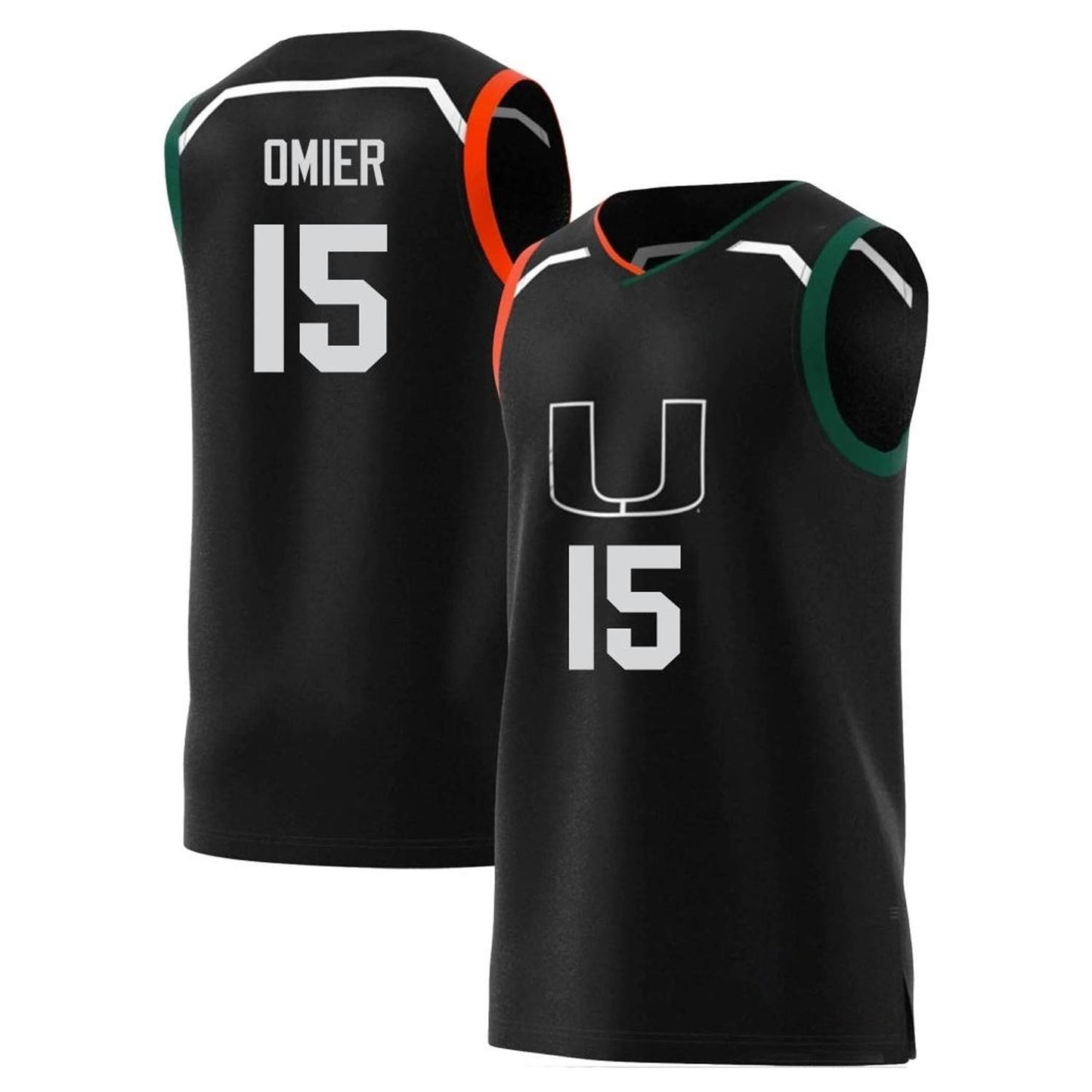 NCAAB Norchad Omier Miami Hurricanes 15 Jersey