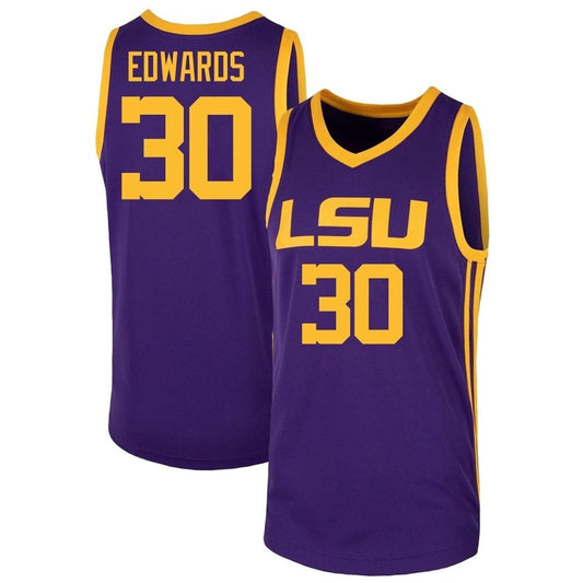NCAAB Parker Edwards LSU Tigers 30 Jersey