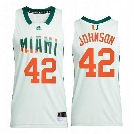 NCAAB Reggie Johnson Miami Hurricanes 42 Jersey
