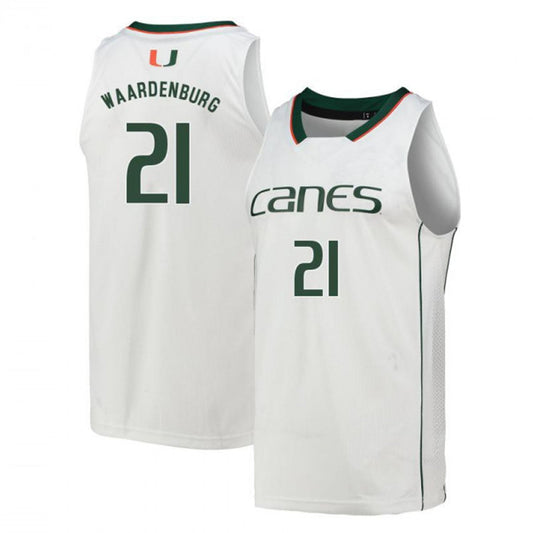 NCAAB Sam Waardenburg Miami Hurricanes 21 Jersey