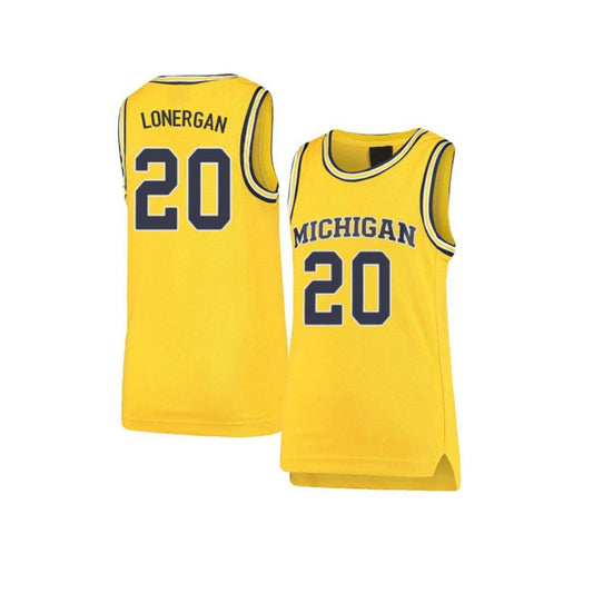 NCAAB Sean Lonergan Michigan Wolverines 20 Jersey