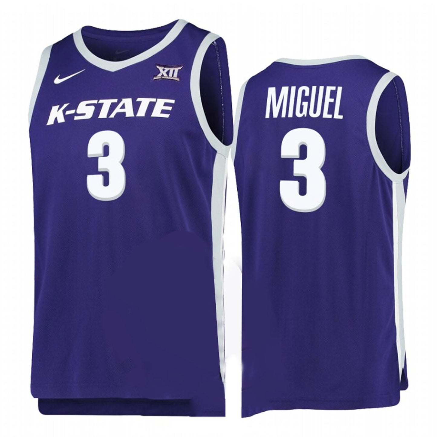 NCAAB Selton Miguel Kansas State Wildcats 3 Jersey