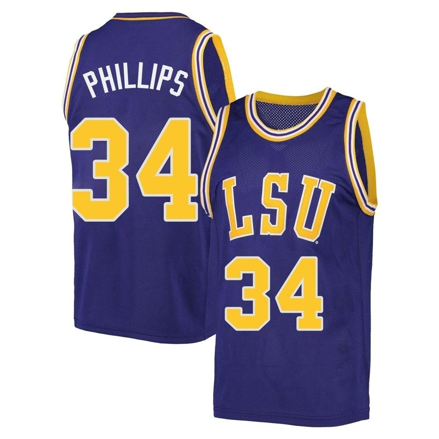 NCAAB Shawn Phillips LSU Tigers 34 Jersey
