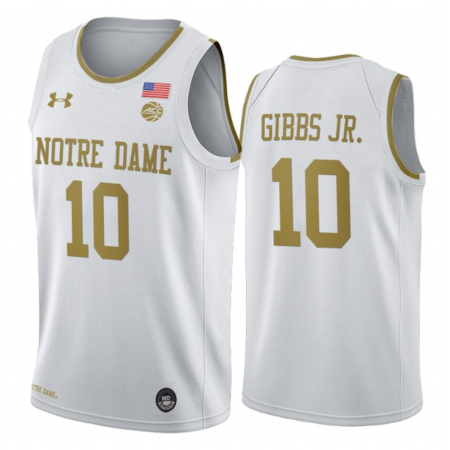 NCAAB TJ Gibbs Jr. Notre Dame Fighting Irish 10 Jersey