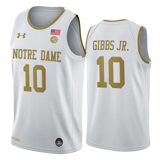 NCAAB TJ Gibbs Jr. Notre Dame Fighting Irish 10 Jersey