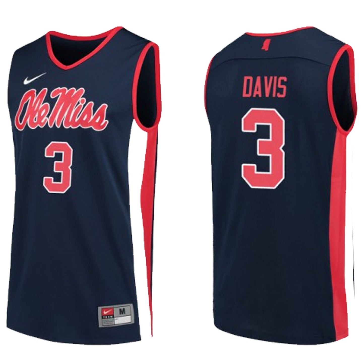 NCAAB Terence Davis Ole Miss Rebels 3 Jersey