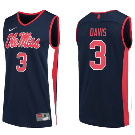 NCAAB Terence Davis Ole Miss Rebels 3 Jersey