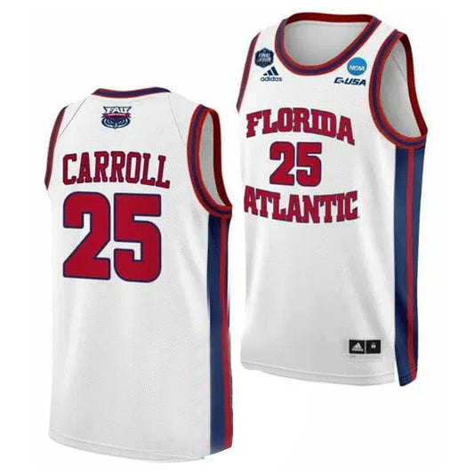 NCAAB Tre Carroll Florida Atlantic Owls 25 Jersey