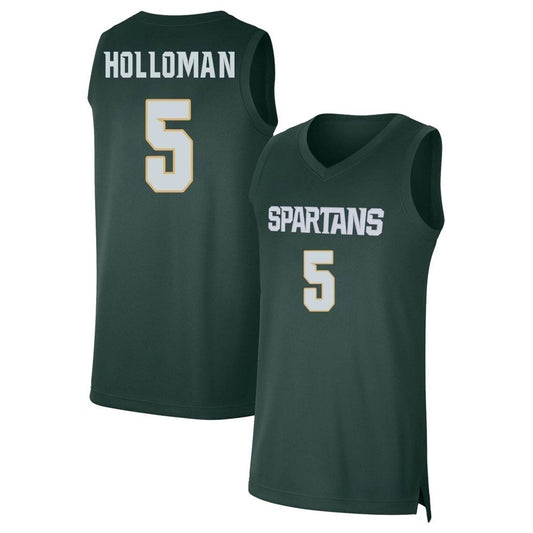 NCAAB Tre Holloman Michigan State Spartans 5 Jersey
