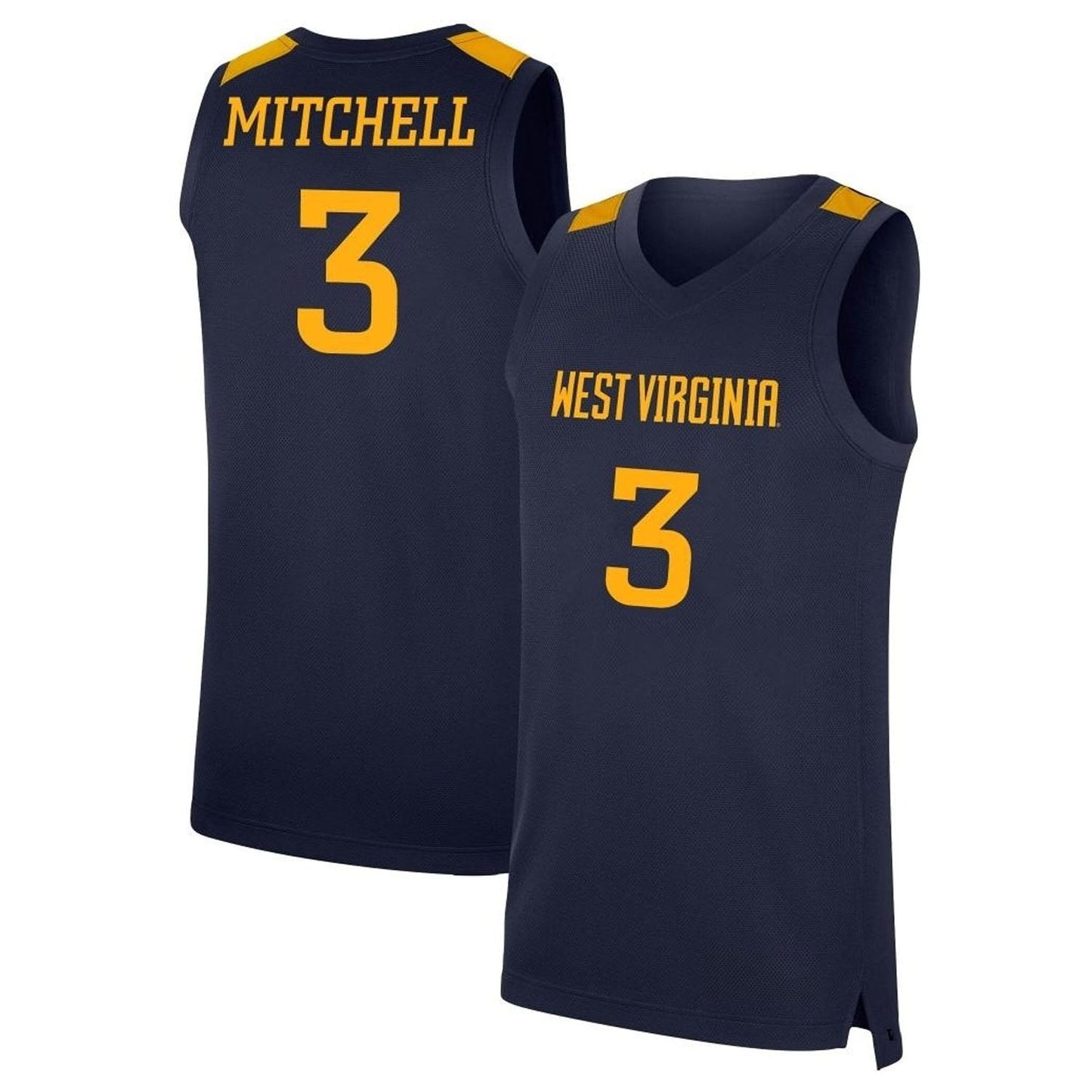 NCAAB Tre Mitchell West Virginia Mountaineers 3 Jersey
