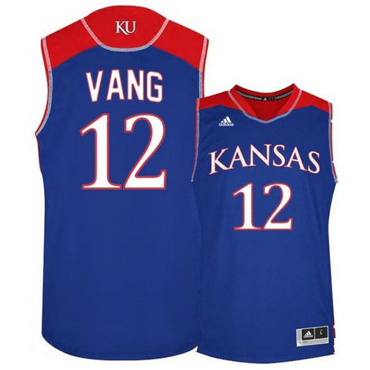 NCAAB Tucker Vang Kansas Jayhawks 12 Jersey