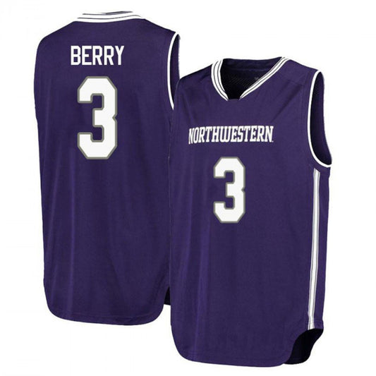 NCAAB Ty Berry Northwestern Wildcats 3 Jersey