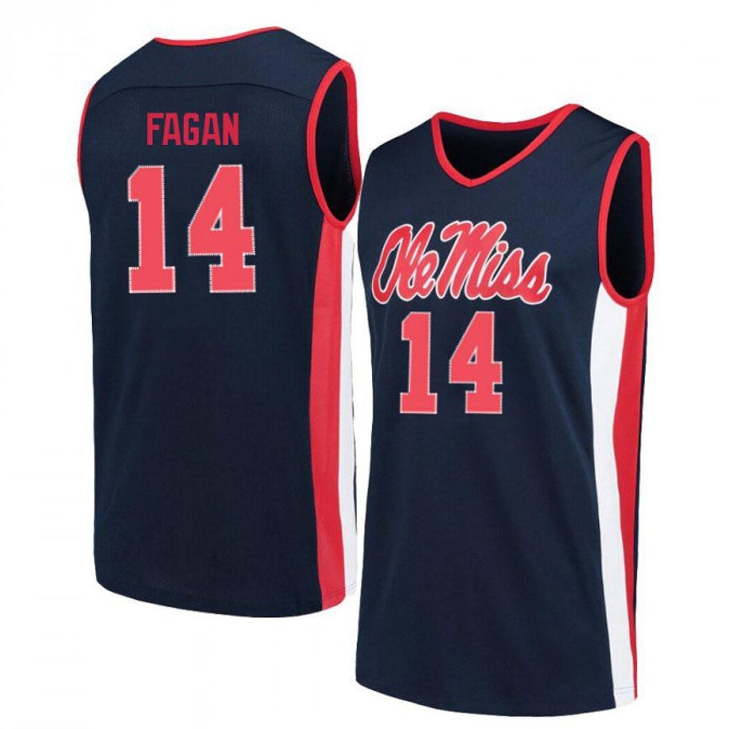 NCAAB Tye Fagan Ole Miss Rebels 14 Jersey
