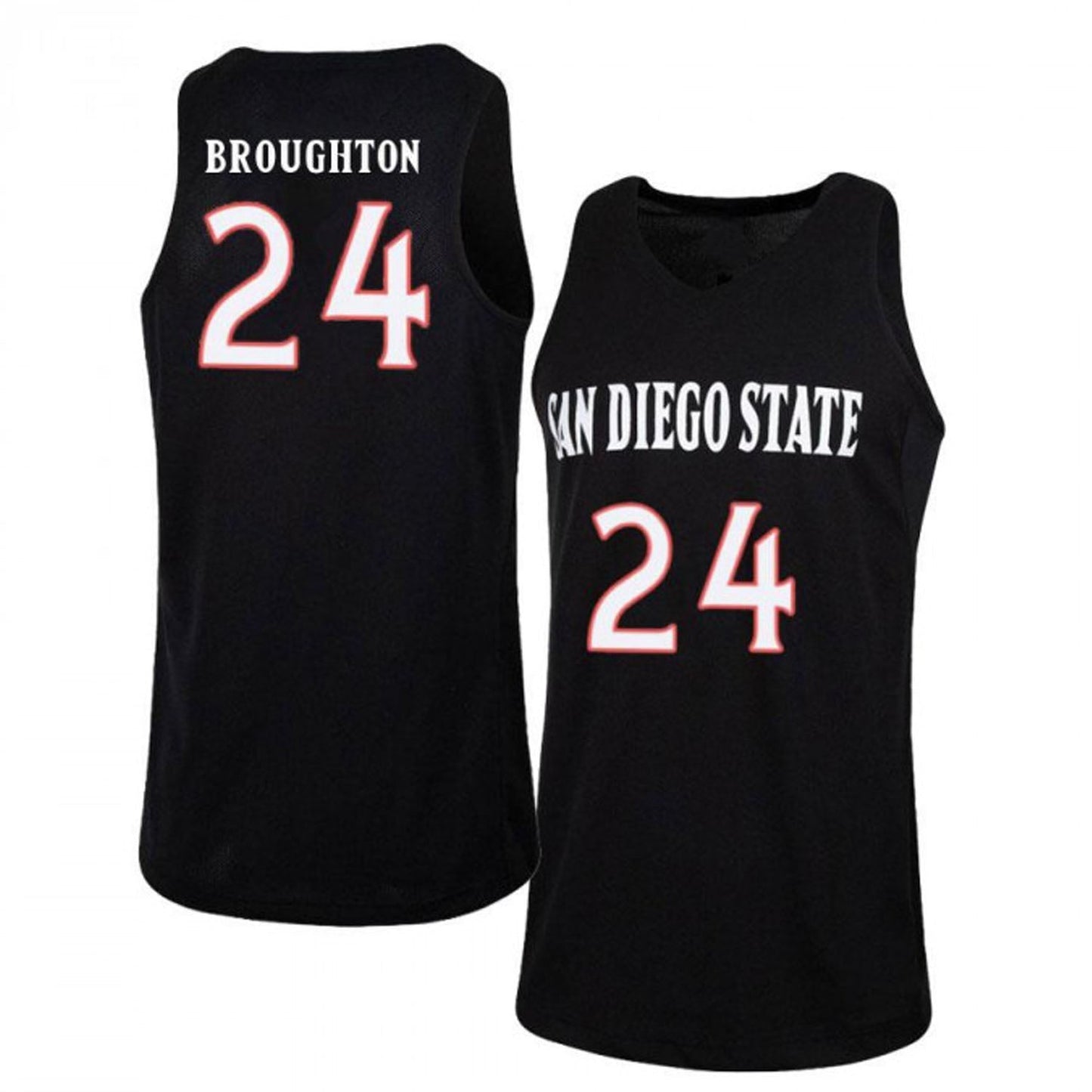 NCAAB Tyler Broughton San Diego State Aztecs 24 Jersey