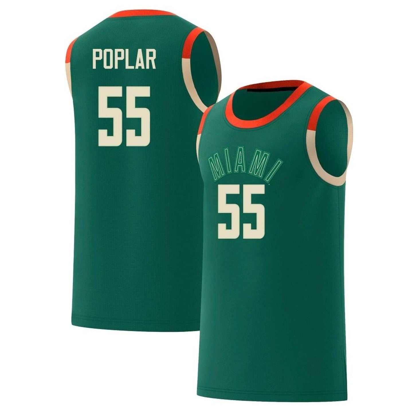 NCAAB Wooga Poplar Miami Hurricanes 55 Jersey