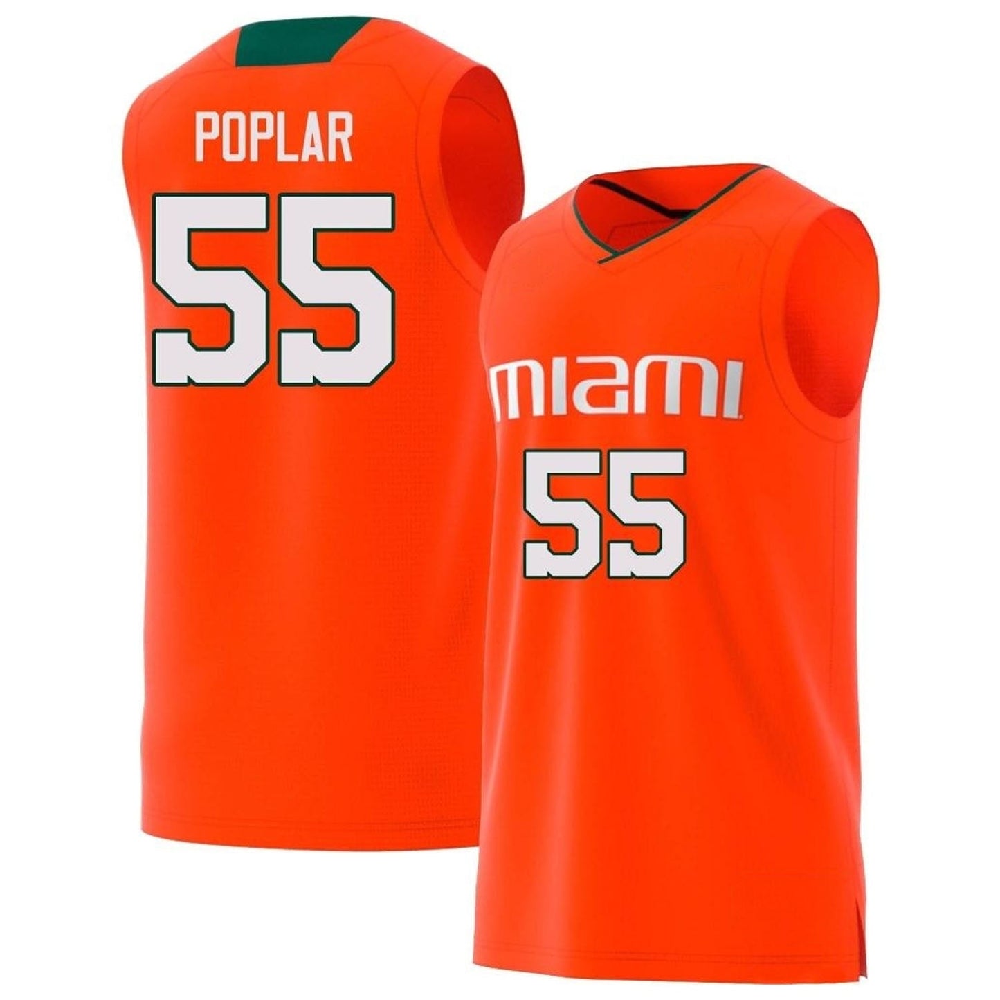 NCAAB Wooga Poplar Miami Hurricanes 55 Jersey