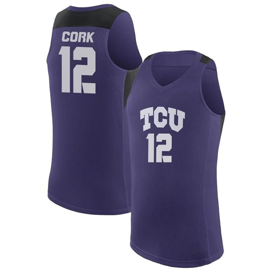 NCAAB Xavier Cork TCU Horned Frogs 12 Jersey