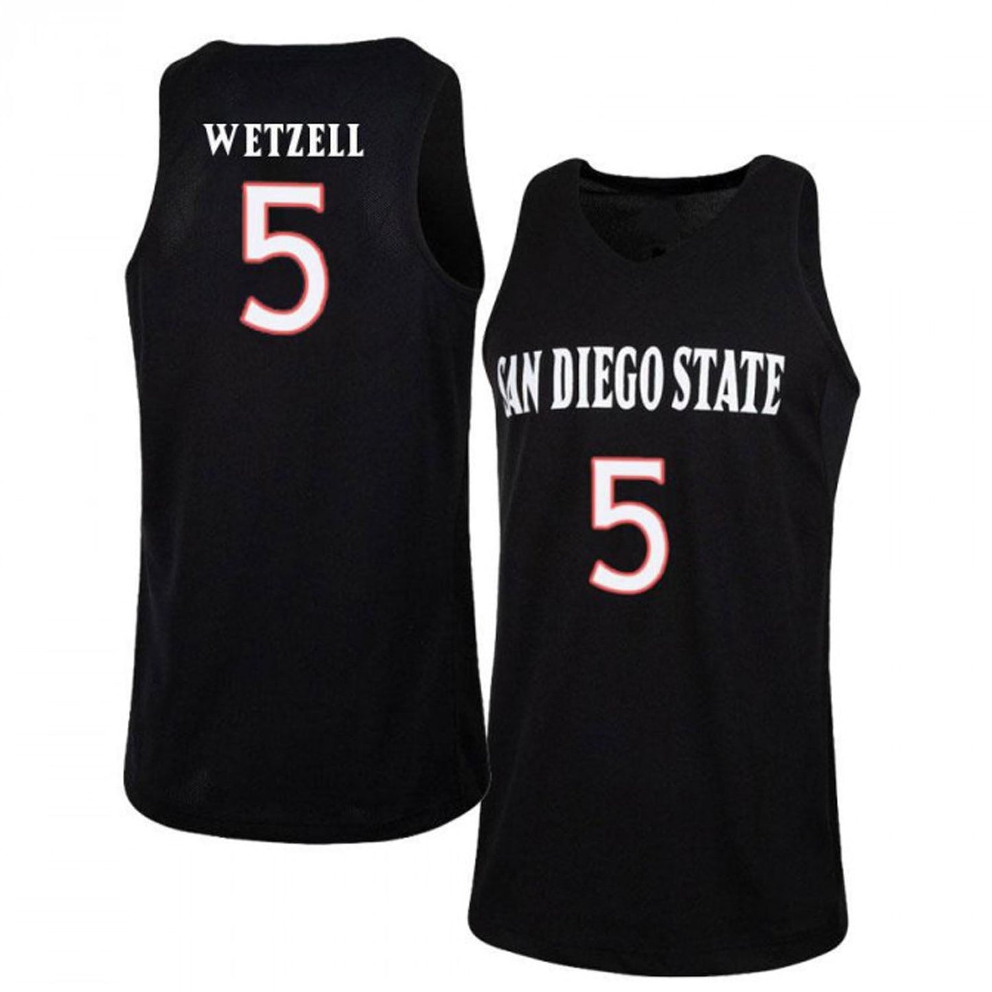 NCAAB Yanni Wetzell San Diego State Aztecs 5 Jersey