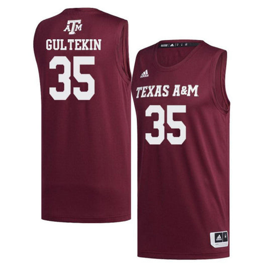 NCAAB Yavuz Gultekin Red Texas A&M 35 Jersey