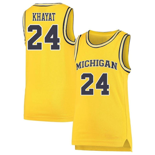 NCAAB Youssef Khayat Michigan Wolverines 24 Jersey