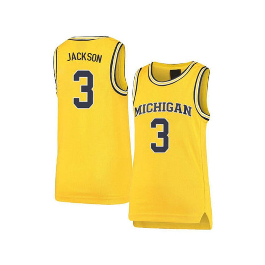 NCAAB Zeb Jackson Michigan Wolverines 3 Jersey