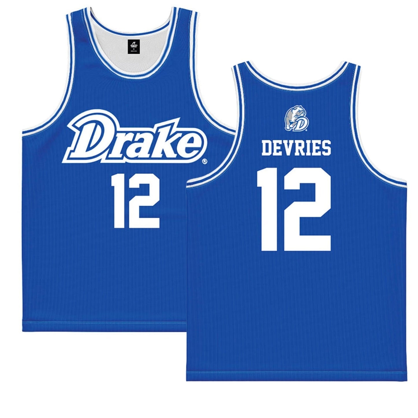 NCAAB Tucker DeVries Drake Bulldogs 12 Jersey