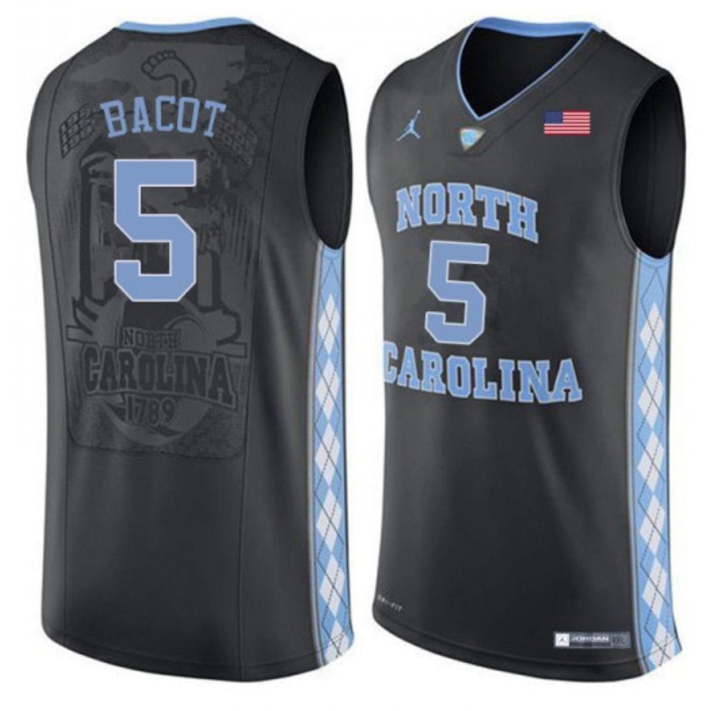 NCAA Armando Bacot North Carolina Tar Heels 5 Jersey