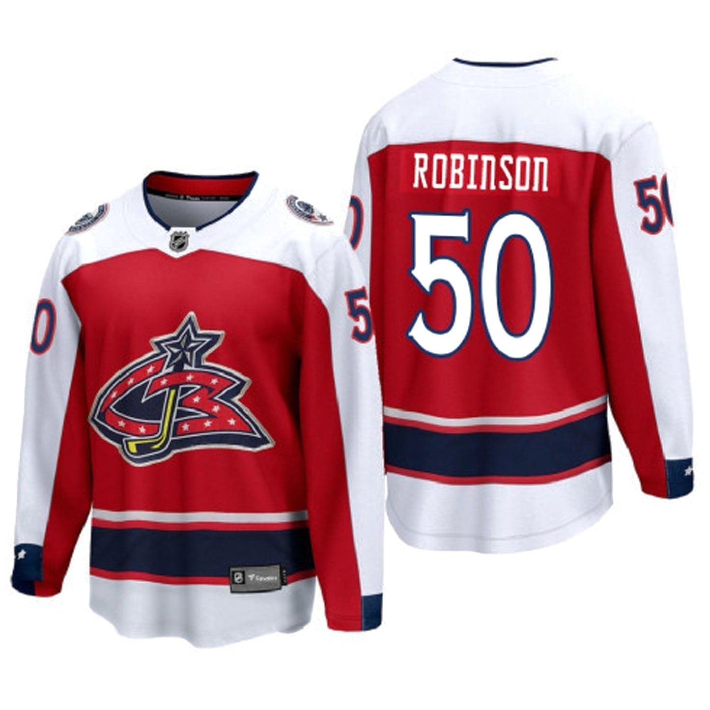 Hockey Eric Robinson Columbus Blue Jackets 50 Jersey