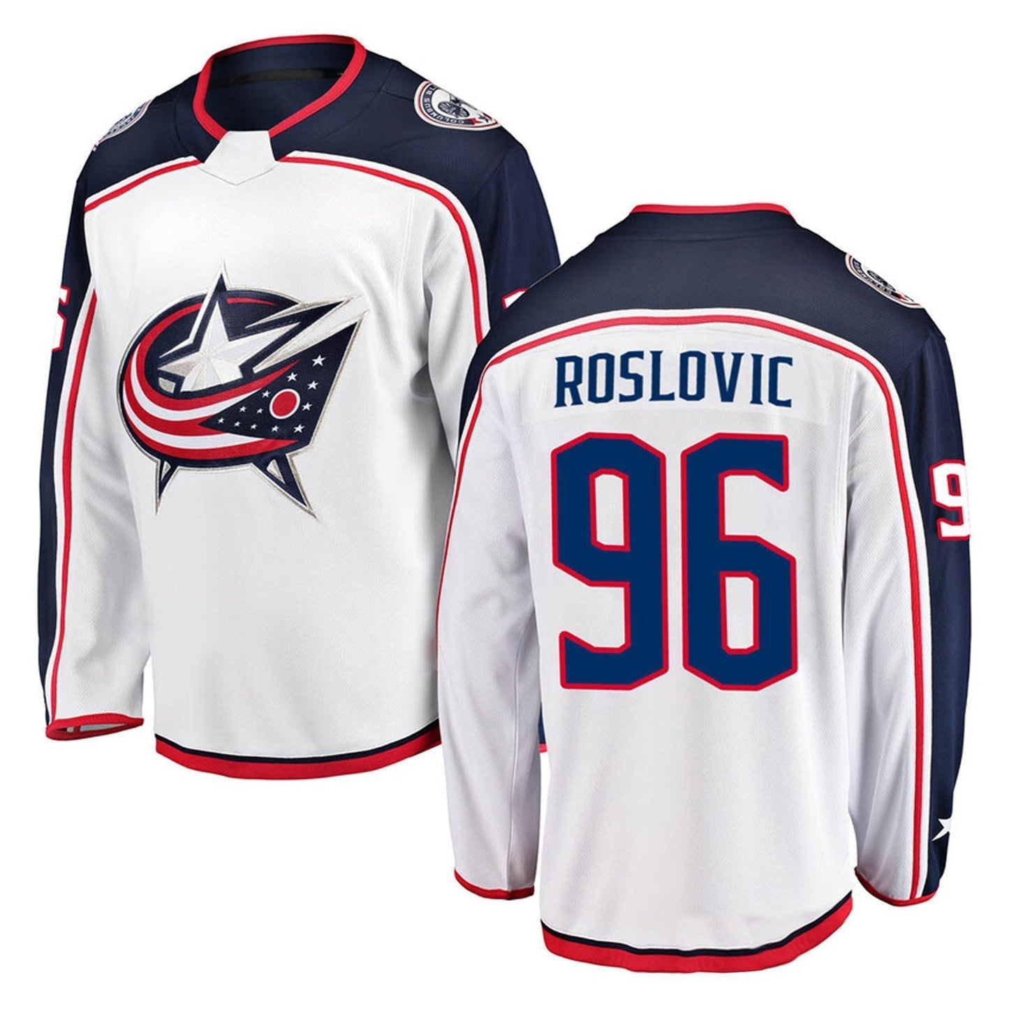Hockey Jack Roslovic Columbus Blue Jackets 96 Jersey